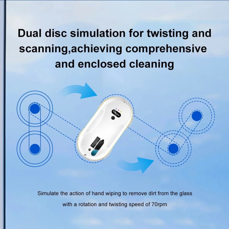 PuRuiKai robotti-ikkunanpesuri 2800Pa imuteho automaattinen vesisuihku kaukosäädin harjaton moottori turvajohto