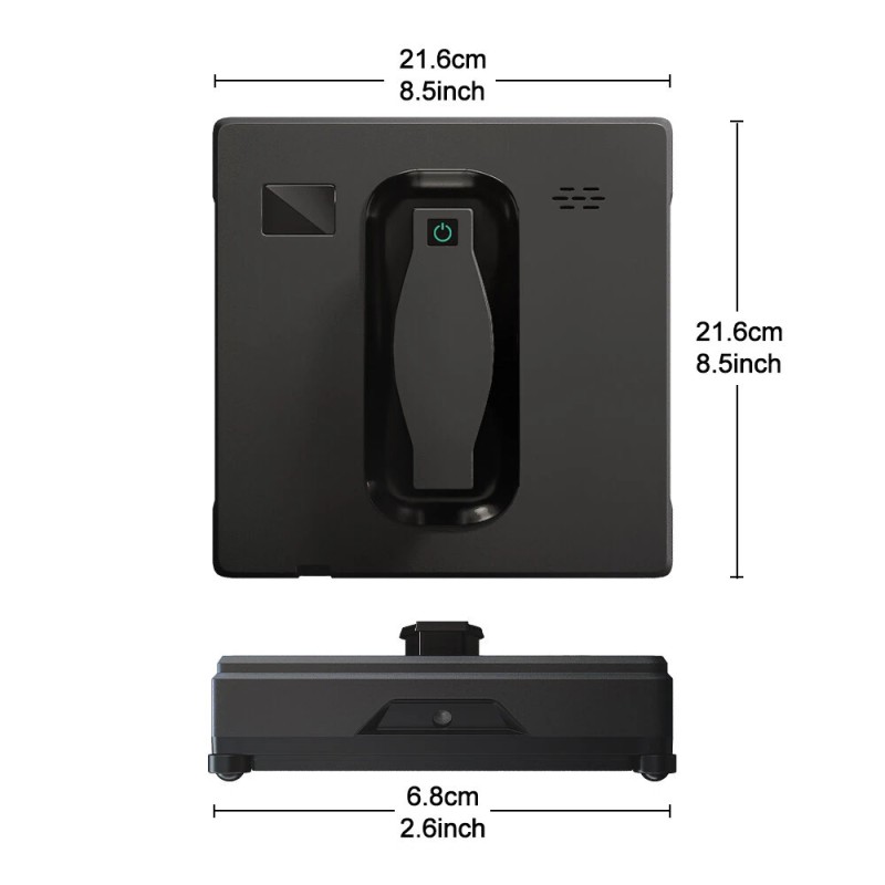 PuRuiKai HCR-21B ikkunanpesurobotti kaksoissuihkulla ja älymuistilla, 3000 Pa:n imuteho ja lasersensori