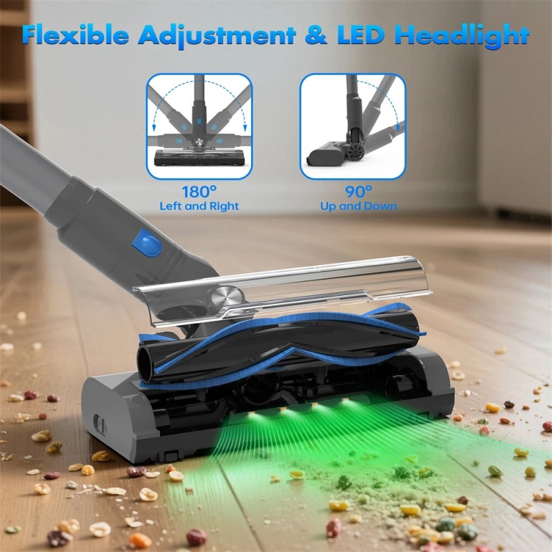 NovuLife SV807C langaton kädessä pidettävä pölynimuri 25 kPa imuteholla 40 minuutin käyttöajalla