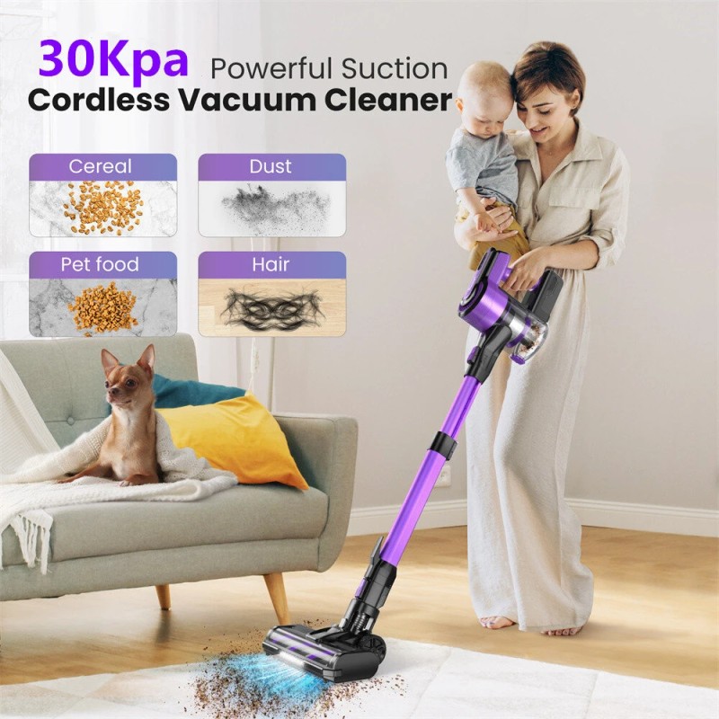 INSE V870 langaton monitoiminen sauvaimuri 30000 Pa imuteho 45 minuutin akunkesto kevyt