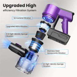 INSE V870 langaton monitoiminen sauvaimuri 30000 Pa imuteho 45 minuutin akunkesto kevyt