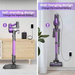 INSE V870 langaton monitoiminen sauvaimuri 30000 Pa imuteho 45 minuutin akunkesto kevyt