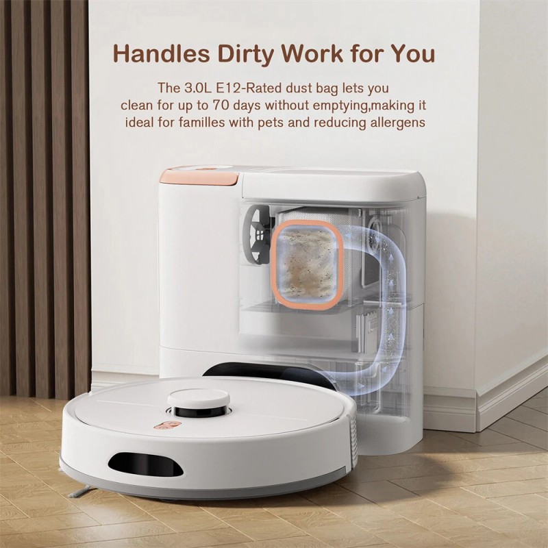 NovuLife M20m Plus kaksoistoiminen siivousrobotti moppaus 6000Pa LiDAR-kartoitus 3L pölysäiliö