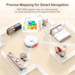 NovuLife M20m Plus kaksoistoiminen siivousrobotti moppaus 6000Pa LiDAR-kartoitus 3L pölysäiliö