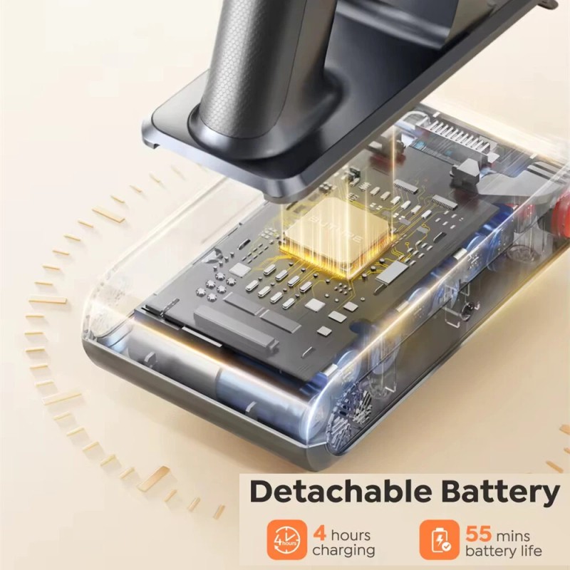 Buture VC80 langaton varsi-imuri 450 W 38 kPa imuteho 1,2 l pölysäiliö 55 minuutin akunkestolla