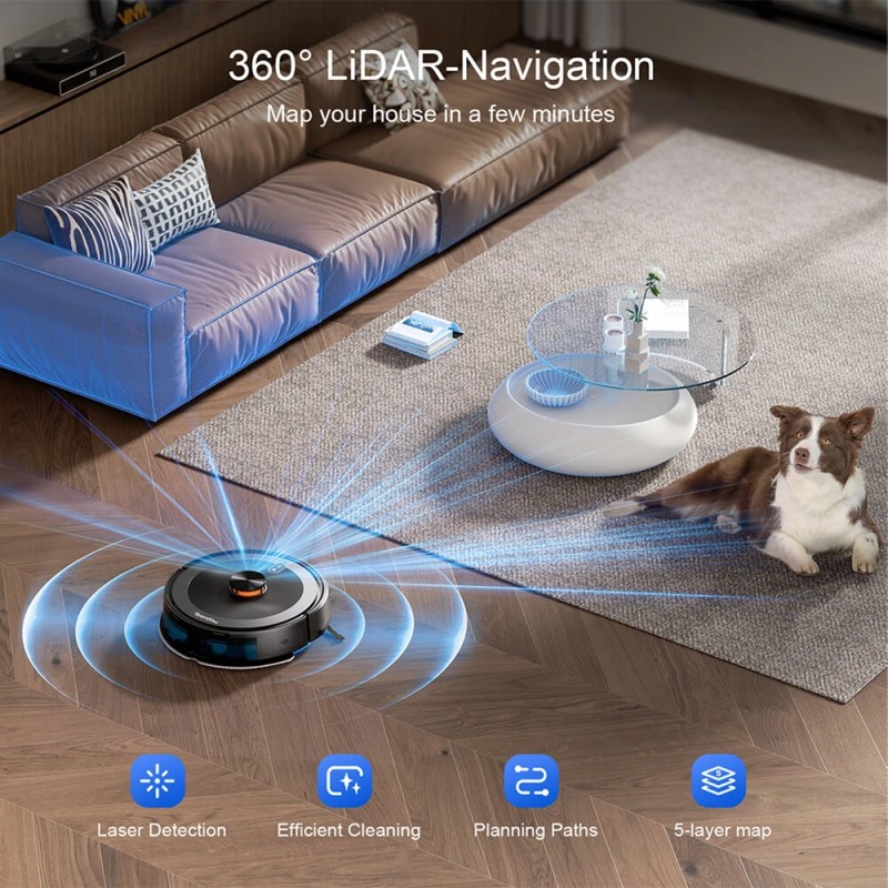 Teendow D10S Plus robotti-imuri kaksoistoiminen 5000Pa älynavigointi sovellus ja ääniohjaus