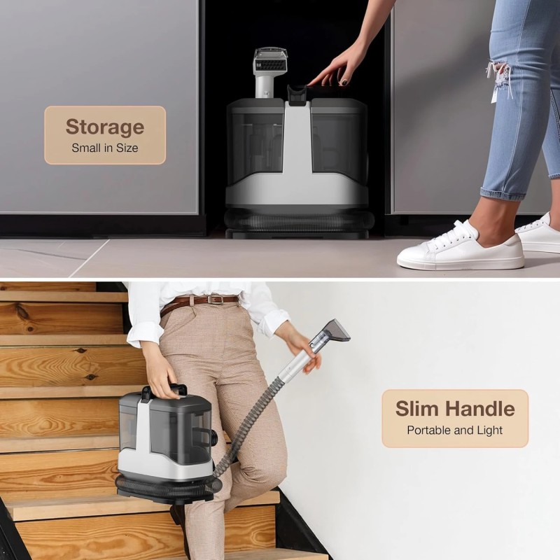 Teendow C3 kannettava matto- ja sohvanpuhdistin lemmikkitahroille kaksisäiliöllä