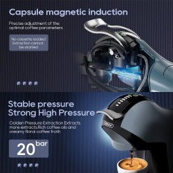 HiBREW H17 monitoimikapselikahvinkeitin nelitoiminen 20 baarin kuuma ja kylmä uutto 7-portainen vesimäärän säätö kosketuspaneeli