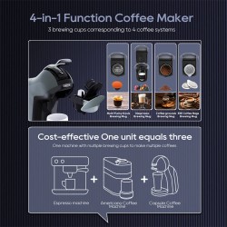 HiBREW H17 monitoimikapselikahvinkeitin nelitoiminen 20 baarin kuuma ja kylmä uutto 7-portainen vesimäärän säätö kosketuspaneeli