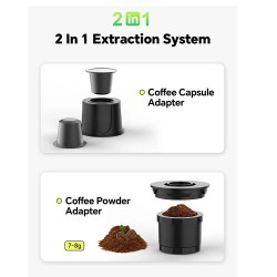 HiBREW H4E kannettava kaksitoiminen C-tyypin ladattava espressokeitin kapselille ja jauheelle