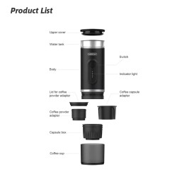 HiBREW H4E kannettava kaksitoiminen C-tyypin ladattava espressokeitin kapselille ja jauheelle