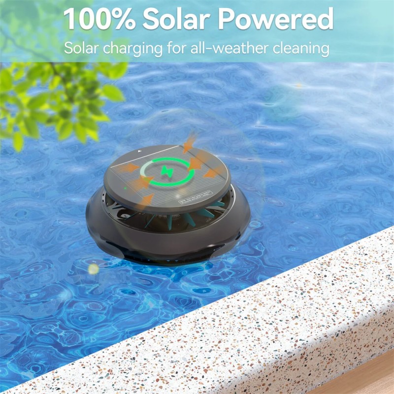 INSE Y60 aurinkoenergialla toimiva langaton automaattinen uima-altaanpuhdistin kaksoislataus täsmäpuhdistus