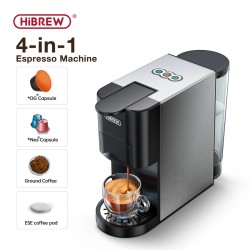 HiBREW H3A nelitoiminen kahvinkone kapselille espressolle ESE-kapseleille ja jauheelle ruostumaton teräs