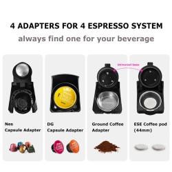 HiBREW H3A nelitoiminen kahvinkone kapselille espressolle ESE-kapseleille ja jauheelle ruostumaton teräs