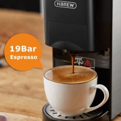 HiBREW H3A nelitoiminen kahvinkone kapselille espressolle ESE-kapseleille ja jauheelle ruostumaton teräs