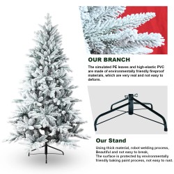 Juhlava lumipeitteinen koristekuusi 1,5-metrinen pöytäkuusi jalustalla sisä- ja ulkokäyttöön