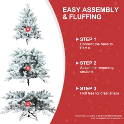 Juhlava lumipeitteinen koristekuusi 1,5-metrinen pöytäkuusi jalustalla sisä- ja ulkokäyttöön