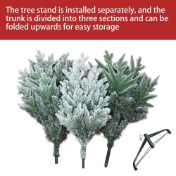 Juhlava lumipeitteinen koristekuusi 1,5-metrinen pöytäkuusi jalustalla sisä- ja ulkokäyttöön