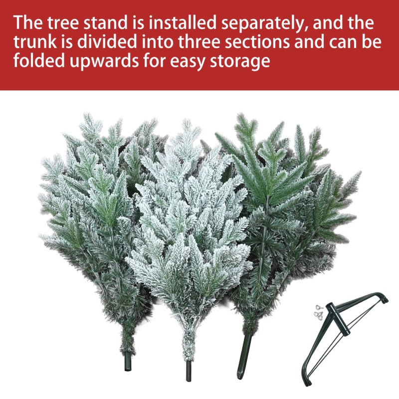 Juhlava lumipeitteinen koristekuusi 1,5-metrinen pöytäkuusi jalustalla sisä- ja ulkokäyttöön