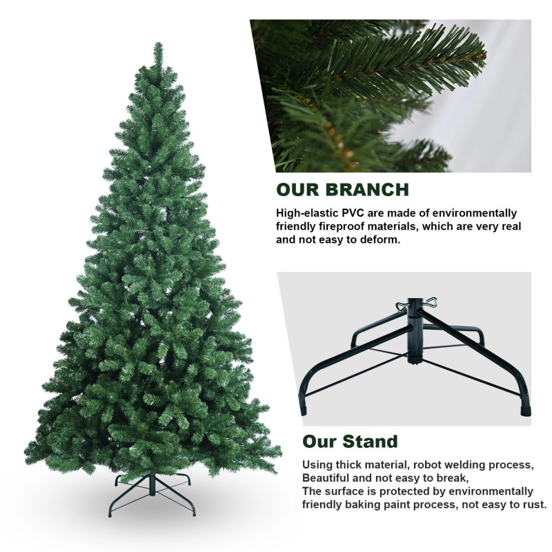 Juhlava tekokuusi 1,5 m, 1,8 m ja 2,3 m helppo koota palonkestävä tukeva metallijalusta