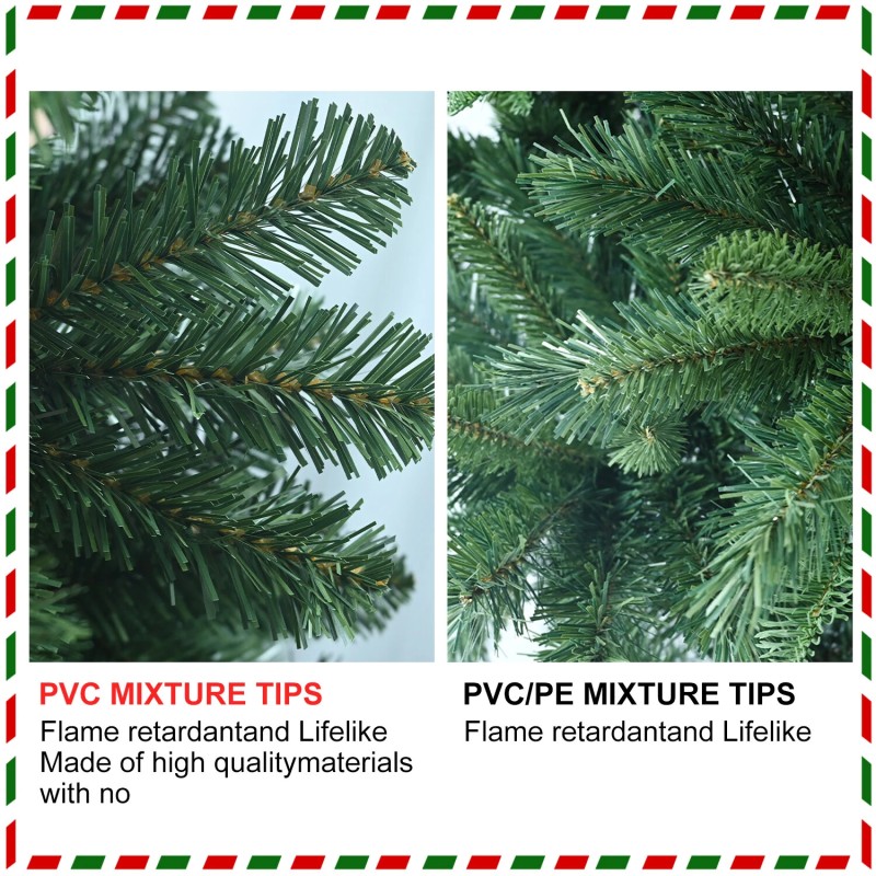 Juhlava tekokuusi 1,5 m, 1,8 m ja 2,3 m helppo koota palonkestävä tukeva metallijalusta