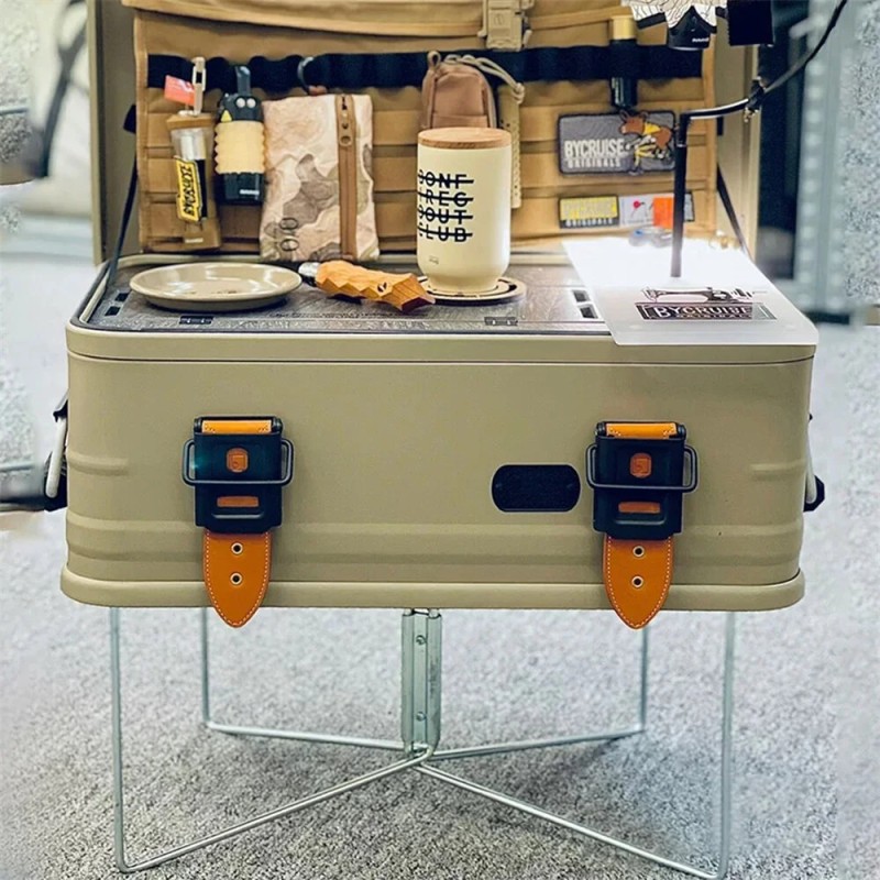 Retkeilylaatikon teline taittuva kevyt ruostumaton teräs ulkokäyttöön kantolaukulla