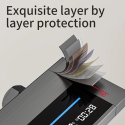 Avaruusalumiininen digitaalinen neliösuihkusetti pianopainikkeella, käsisuihkulla ja ympäristövalaistuksella