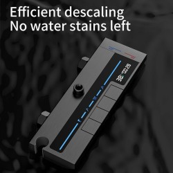 Avaruusalumiininen digitaalinen neliösuihkusetti pianopainikkeella, käsisuihkulla ja ympäristövalaistuksella