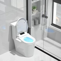 Älykäs wc-istuin automaattinen lämmitettävä bidee u-muotoinen käännettävä kansi kaukosäädin