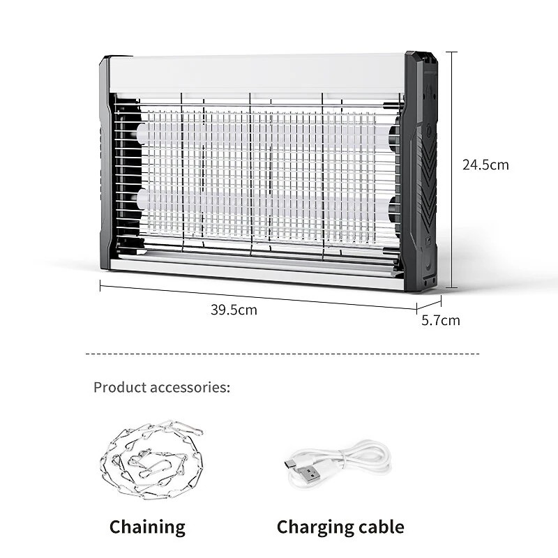 Hyttystentorjuntalamppu sisäkäyttöön ultraviolettivalo imulaite C-tyyppinen ladattava ripustettava keräyslaatikolla