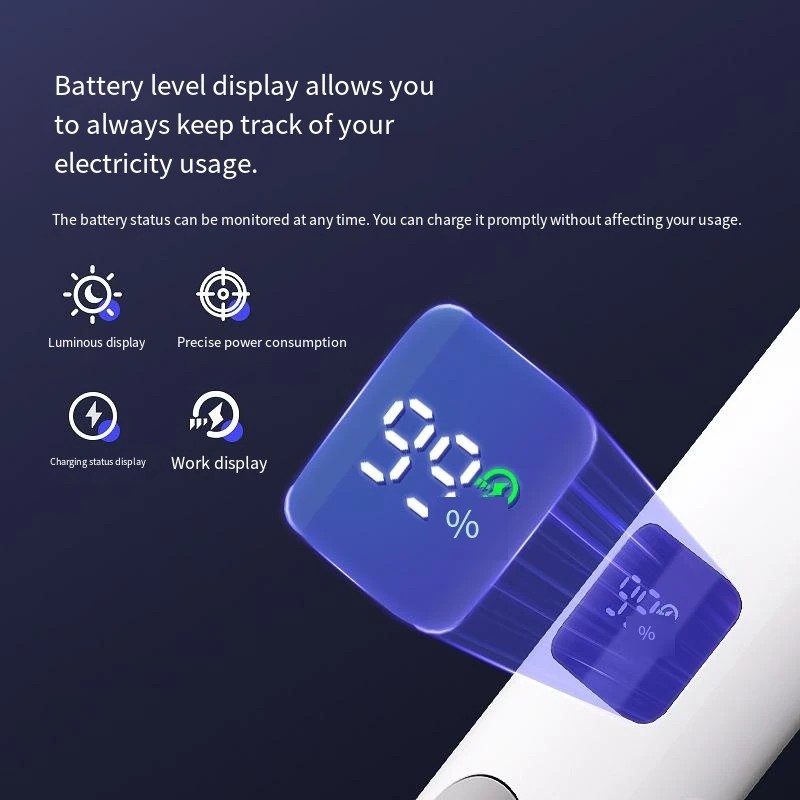 Sähköinen hyttysläppä digitaalisella näytöllä, C-tyypin ladattava, violetti valonauha ja automaattitila