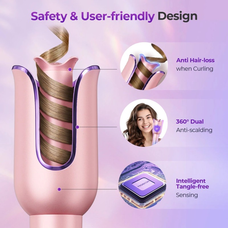 MOERAE automaattinen kiharrin 23 mm negatiiviset ionit 3 lämpötilaa