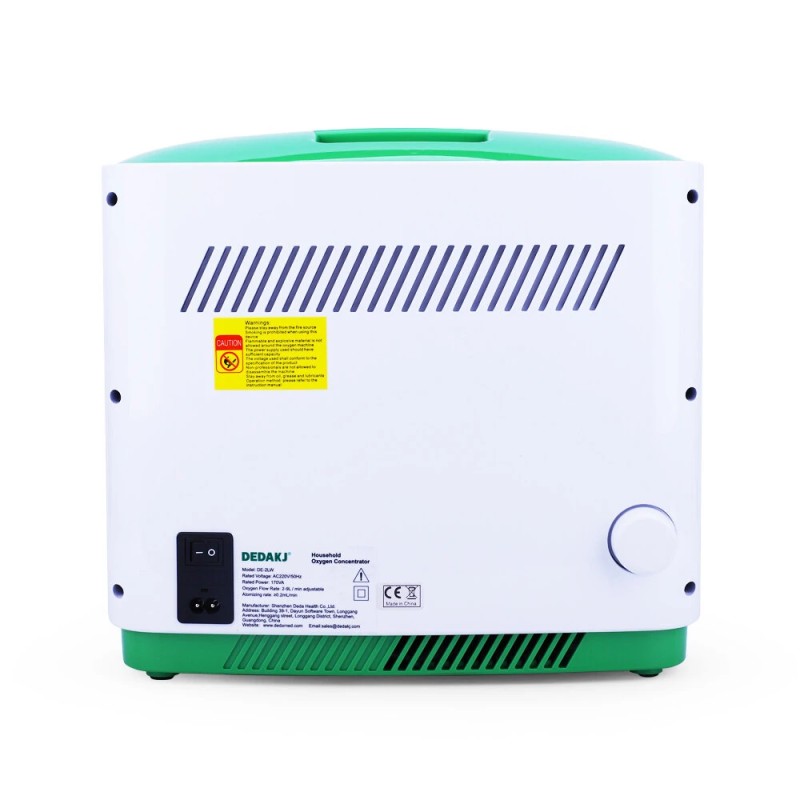 Dedakj DE-2A kannettava happikonsentraattori säädettävä 2–9 l/min hiljainen ilman nebulisaattoritoimintoa