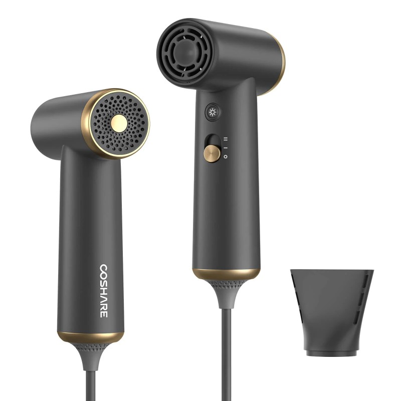 COSHARE HP10 supermini matkakokoinen hiustenkuivain 800 W korkealla nopeudella ja älykkäällä lämpösuojalla