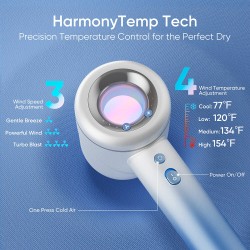 Moosoo H2-B hiustenkuivaaja 1800W 200 miljoonaa negatiivista ionia 3-vaihteinen hiljainen kevyt