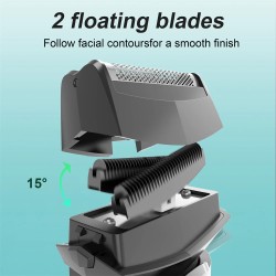 MOOSOO RS726 ladattava sähköparranajokone kalvoterällä ja nousevalla trimmerillä