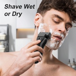 MOOSOO RS726 ladattava sähköparranajokone kalvoterällä ja nousevalla trimmerillä