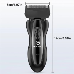 MOOSOO RS726 ladattava sähköparranajokone kalvoterällä ja nousevalla trimmerillä