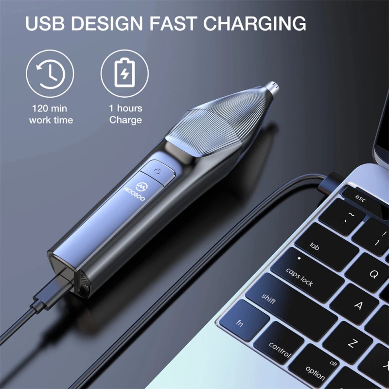 MOOSOO RS1901 6-toiminen monitoimitrimmaussarja sähköinen parranajotrimmeri nenä- ja vartalotrimmeri IPX7 LCD-näytöllä