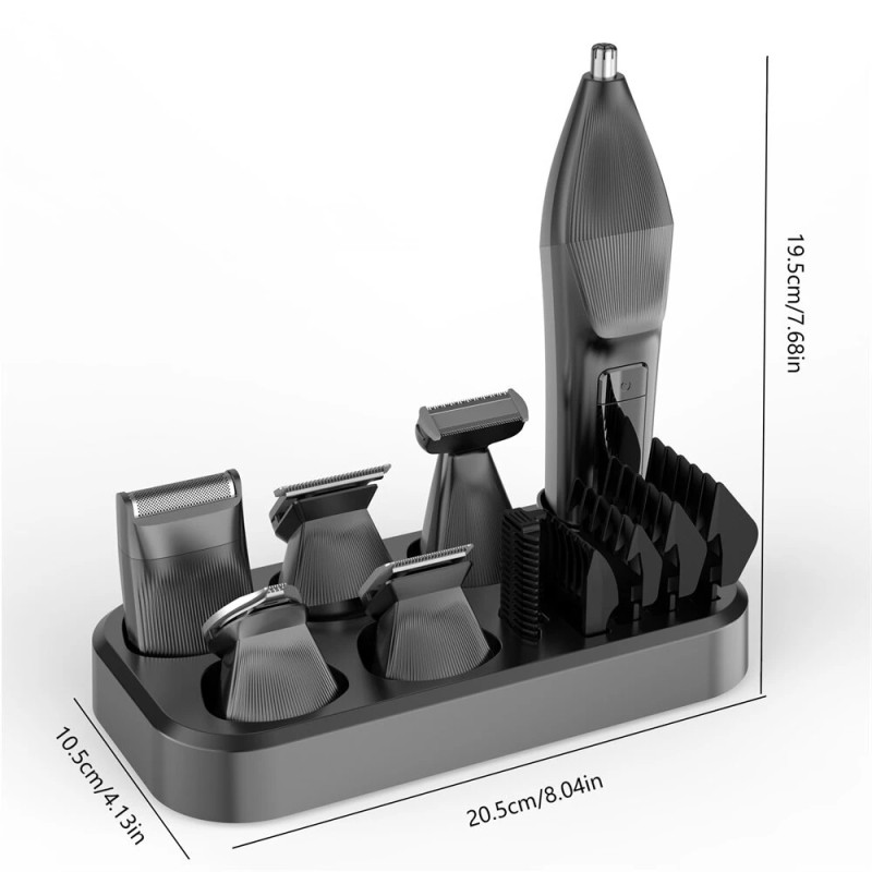 MOOSOO RS1901 6-toiminen monitoimitrimmaussarja sähköinen parranajotrimmeri nenä- ja vartalotrimmeri IPX7 LCD-näytöllä