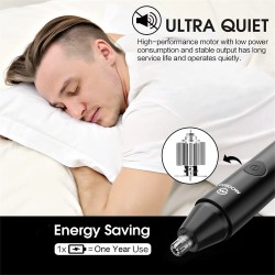 MOOSOO HK-0811 kolmitoiminen sähköinen nenä korva ja kulmakarvatrimmeri ladattava kivuton