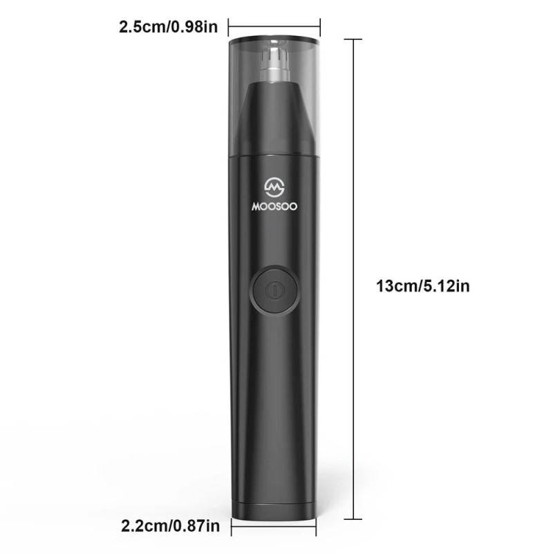 MOOSOO HK-0811 kolmitoiminen sähköinen nenä korva ja kulmakarvatrimmeri ladattava kivuton