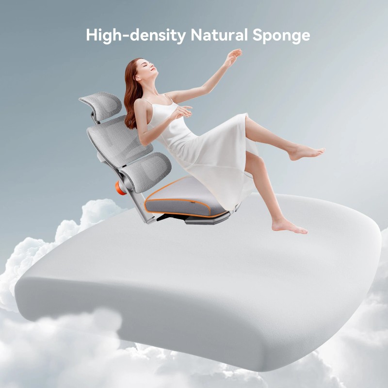 NEWTRAL NT002 ergonominen korkeaselkäinen työtuoli jalkatuella säädettävä ristiseläntuki 4D-käsinojilla