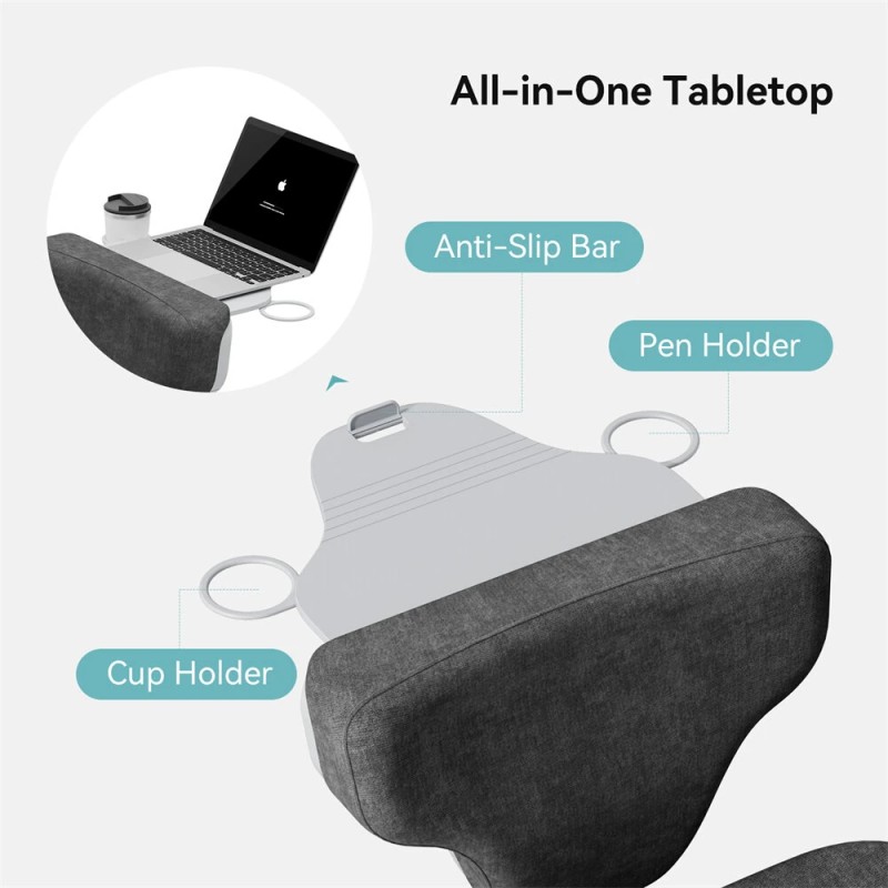 NEWTRAL FREEDOM-X moniasentoinen käsinojaton levennetty ristijalkainen tuoli säädettävällä kannettavan tietokoneen alustalla