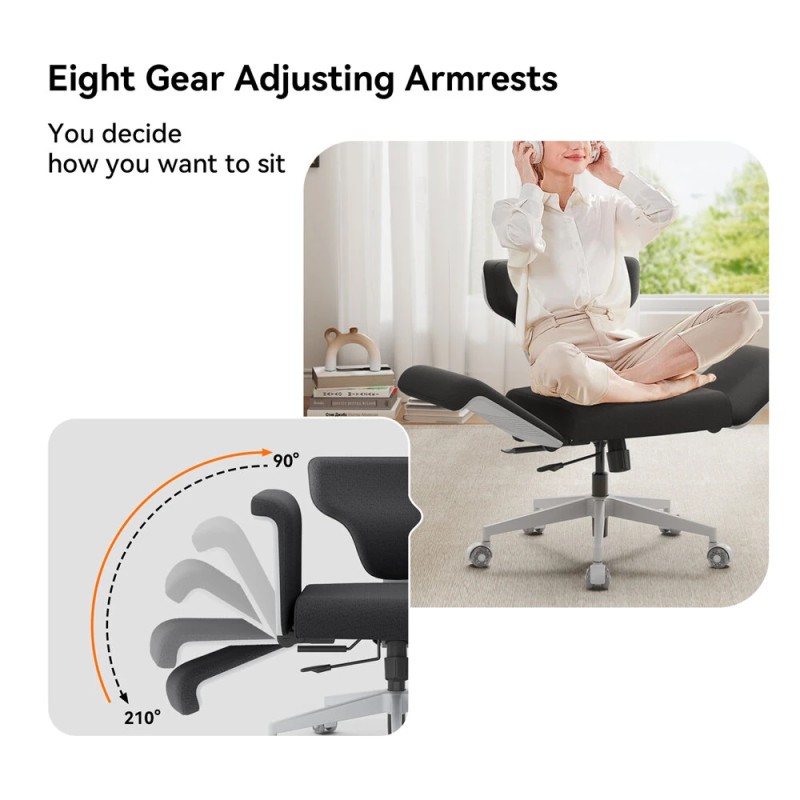 NEWTRAL Freedom-X PRO kangas vedenpitävä moniasentoinen tuoli käsinojilla läpinäkyvät luistelupyörät