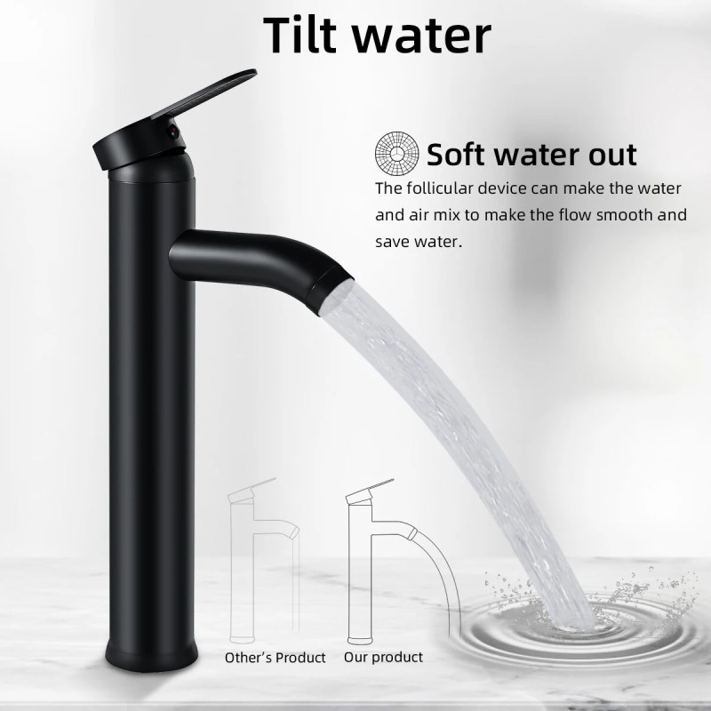 Musta pesuallashana kuuma ja kylmä sekoitin ruostumaton teräs anodisoitu pinta