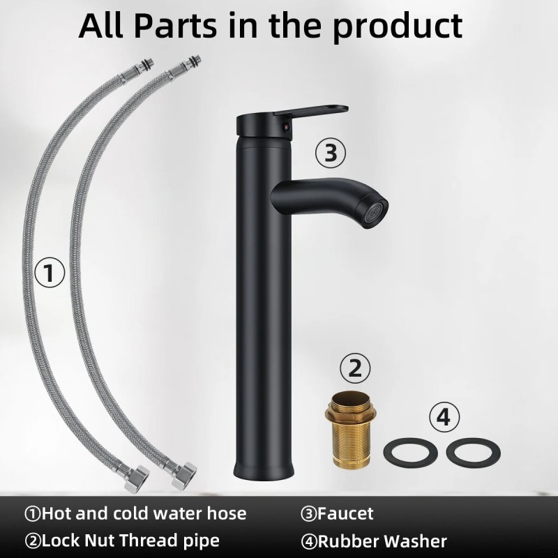 Musta pesuallashana kuuma ja kylmä sekoitin ruostumaton teräs anodisoitu pinta