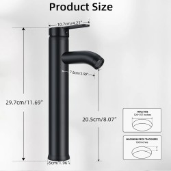 Musta pesuallashana kuuma ja kylmä sekoitin ruostumaton teräs anodisoitu pinta