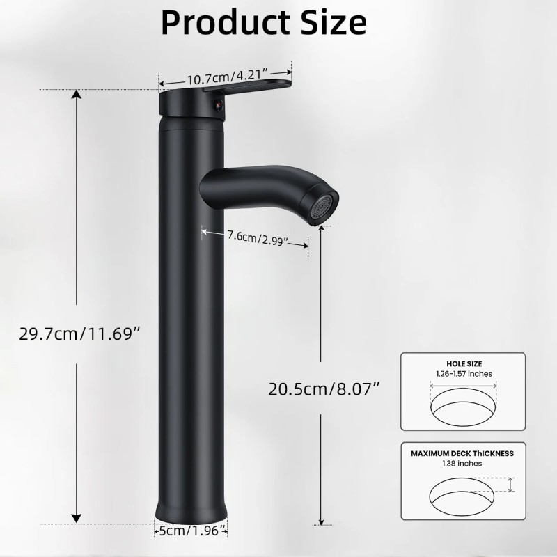Musta pesuallashana kuuma ja kylmä sekoitin ruostumaton teräs anodisoitu pinta