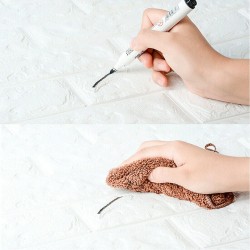 Viisi kolmiulotteista pehmeää itsekiinnittyvää vedenkestävää tiiliseinätarraa 38x35 cm